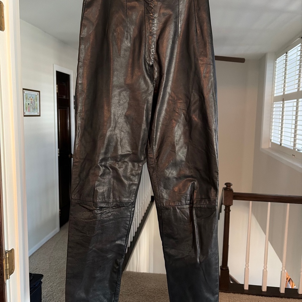 Worth Black Leather Pants